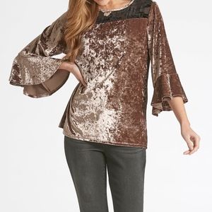 Velvet Bell Sleeve Top